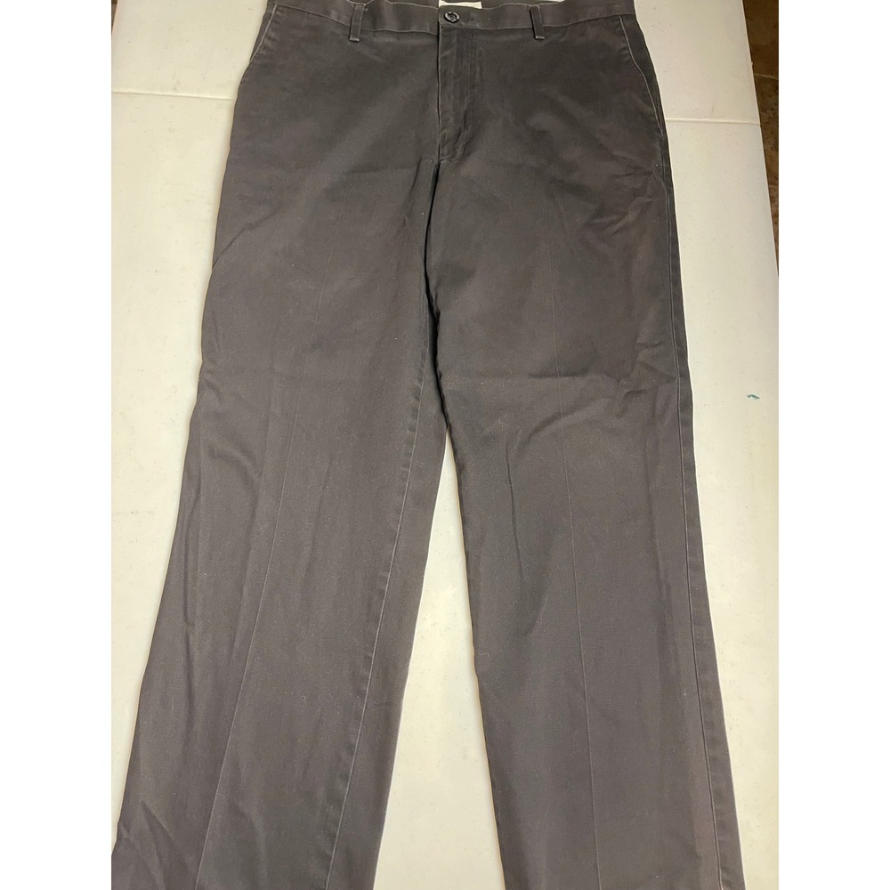 Dockers Mens Straight Fit Chinos Dark Gray Flat Front Casual Pants 36x29